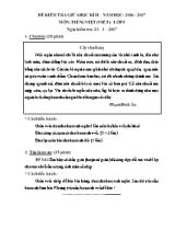 Đề kiểm tra giữa học kì II Tiếng việt lớp 5 phần Viết - Năm học 2016-2017
